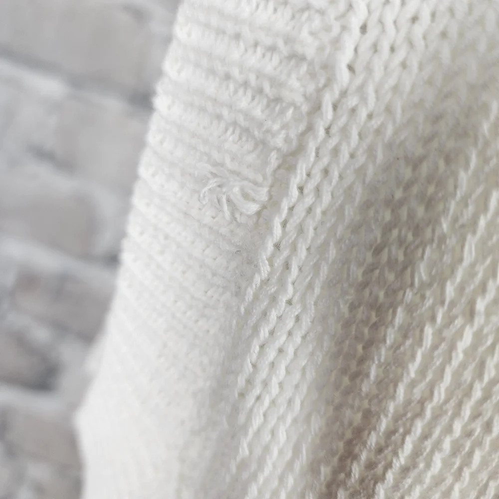 Vintage Abercrombie & Fitch Cotton Cable Knit VNeck Sweater Vest Ivory Large - Picture 12 of 15